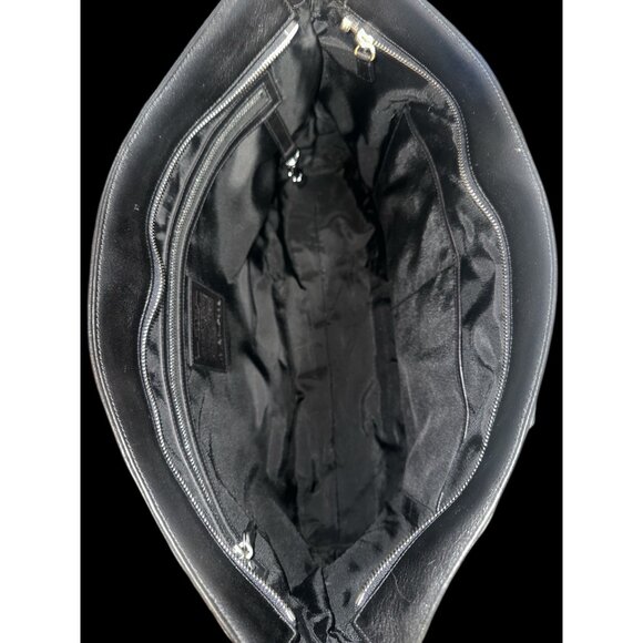 VTG Coach 5332 Series Business Tote Black Leather Nickel Computer Bag Y2K + Tag - Picture 8 of 10